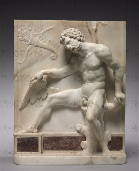 Philoctetes on the Island of Lemnos, c. 1510-1515 . Workshop of Giovanni Maria Mosca (Italian, 1495/99-1574). Marble; overall: 29 x 23 x 8.5 cm (11 7/16 x 9 1/16 x 3 3/8 in.).