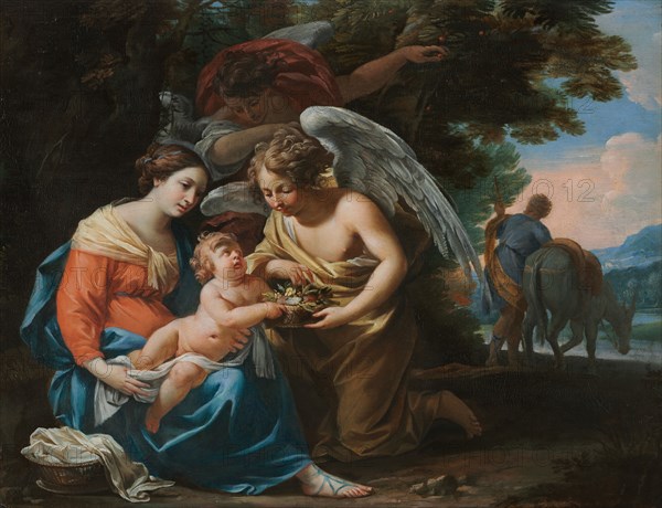 Rest on the Flight into Egypt, c. 1640. Charles Poërson (French, 1609-1667). Oil on wood; framed: 57.5 x 67.5 x 6.5 cm (22 5/8 x 26 9/16 x 2 9/16 in.); unframed: 35.5 x 45.9 cm (14 x 18 1/16 in.).