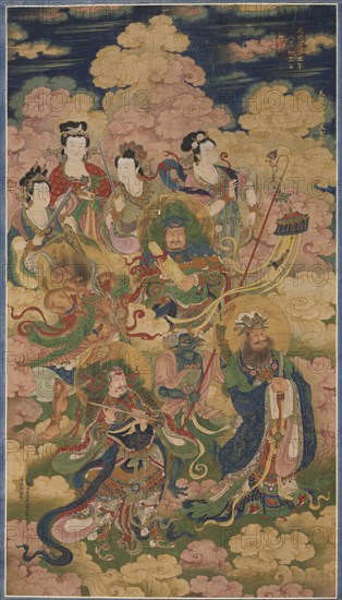 The Eight Hosts of Deva, Naga, and Yakshi, 1454. China, Ming dynasty (1368-1644). Hanging scroll; ink and color on silk; painting: 140.2 x 78.8 cm (55 3/16 x 31 in.); overall: 226.5 x 111 cm (89 3/16 x 43 11/16 in.).