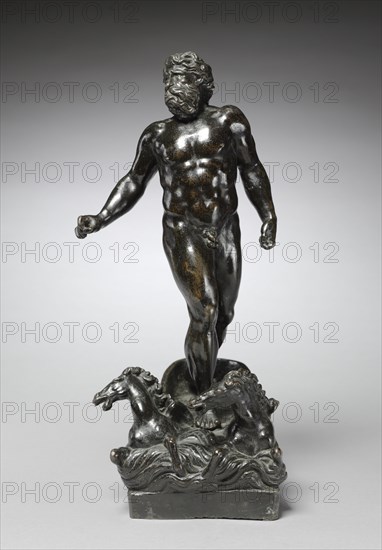 The Wrath of Neptune, late 1500s to early 1600s. Cast after a model by Tiziano Minio (Italian, 1511/12-1552). Bronze; overall: 36.7 x 17.2 x 19.4 cm (14 7/16 x 6 3/4 x 7 5/8 in.).