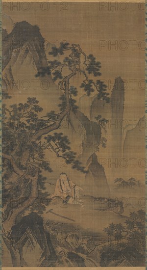 The Hermit Xu You Resting by a Stream, 1400s. Dai Jin (Chinese, 1388-1462). Hanging scroll; ink and slight color on silk; painting: 138.2 x 75.2 cm (54 7/16 x 29 5/8 in.); overall with knobs: 232.5 x 96.3 cm (91 9/16 x 37 15/16 in.).