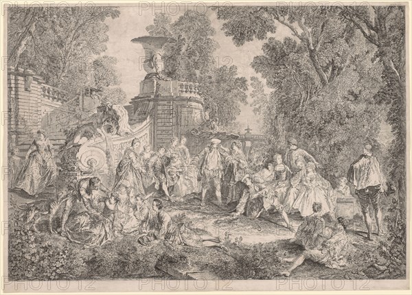 The Game of Blind Man's Bluff, 1739. Charles-Nicolas Cochin (French, 1715-1790), after Nicolas Lancret (French, 1690-1743). Etching