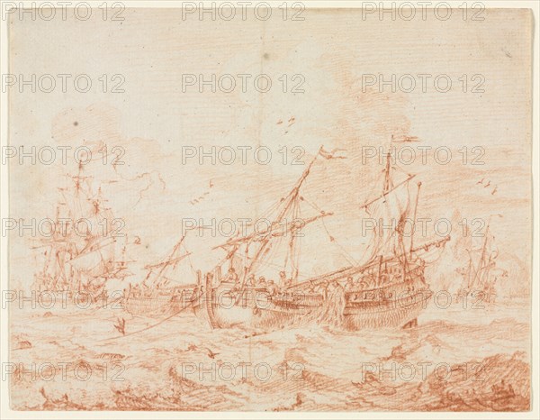 The Herring Bark, first third 1700s. Sieuwert van der Meulen (Dutch, 1730). Red chalk; sheet: 15 x 19.3 cm (5 7/8 x 7 5/8 in.).