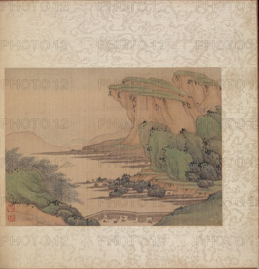 Album of Miscellaneous Subjects, Leaf 2, 1600s. Fan Qi (Chinese, 1616-aft 1694). Album leaf, ink and color on silk; image: 12.6 x 17.3 cm (4 15/16 x 6 13/16 in.); overall: 21 x 22 cm (8 1/4 x 8 11/16 in.).