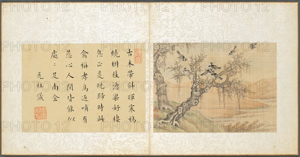 Album of Miscellaneous Subjects, Leaf 9, 1600s. Fan Qi (Chinese, 1616-aft 1694). Album leaf, ink and color on silk; image: 12.6 x 17.3 cm (4 15/16 x 6 13/16 in.); overall: 21 x 22 cm (8 1/4 x 8 11/16 in.).