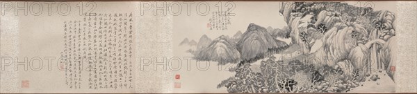 Dream Journey to Mt. Tiantai, 1814. Qian Du (Chinese, 1763-1844). Handscroll, ink on paper; overall: 29.8 x 72 cm (11 3/4 x 28 3/8 in.).