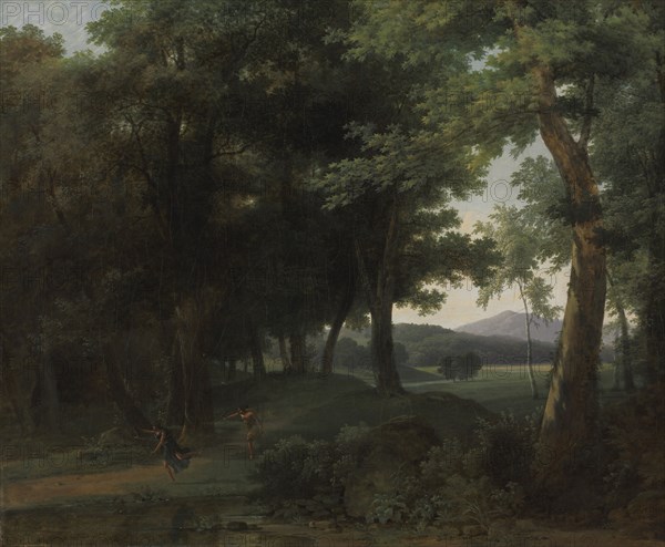 A Forest with Apollo and Daphne, 1810. Jean-Victor Bertin (French, 1767-1842). Oil on fabric; framed: 67.5 x 78.5 x 7 cm (26 9/16 x 30 7/8 x 2 3/4 in.); unframed: 54 x 65 cm (21 1/4 x 25 9/16 in.)