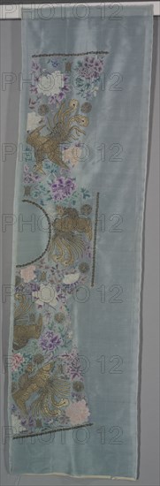 Uncut Robe: Proper Left Front and Back Panel, c. 1890s. China, late 19th century. Embroidered silk, gauze weave; overall: 279.4 x 77.5 cm (110 x 30 1/2 in.).