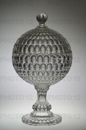Covered Compote, c. 1865. Bakewell, Pears and Company (American). Glass; overall: 46.4 x 25.7 cm (18 1/4 x 10 1/8 in.).