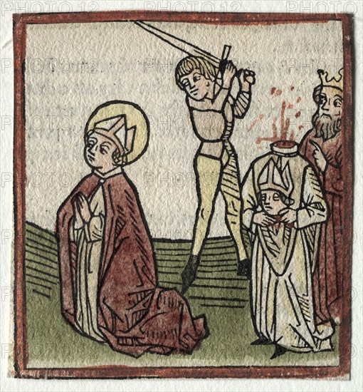Sts. Theonestus and Albanus; or St. Pancrace. Günther Zainer (German, d. 1478). Woodcut with hand coloring