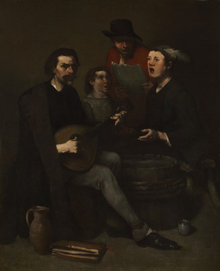 Singers, 1863-1868. Théodule Ribot (French, 1823-1891). Oil on fabric; framed: 88.9 x 75.6 x 6.8 cm (35 x 29 3/4 x 2 11/16 in.); unframed: 74 x 60.3 cm (29 1/8 x 23 3/4 in.)