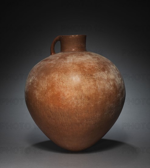 Red-Burnished Jug, 1000-700 BC. Iran, Amlash, 10th-8th century BC. Earthenware; diameter: 37.4 cm (14 3/4 in.); diameter of mouth: 10.3 cm (4 1/16 in.); overall: 45.4 cm (17 7/8 in.).