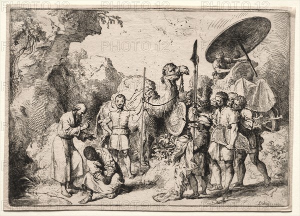 Deacon Philip Baptising the Eunich. Christian Wilhelm Ernst Dietrich (German, 1712-1774). Etching