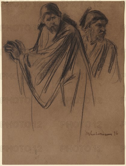 Studies for Saint Paul on the Way to Damascus, 1896. Max Liebermann (German, 1847-1935). Black chalk or crayon, with stumping; sheet: 41.4 x 31.3 cm (16 5/16 x 12 5/16 in.); secondary support: 41.4 x 31.3 cm (16 5/16 x 12 5/16 in.).