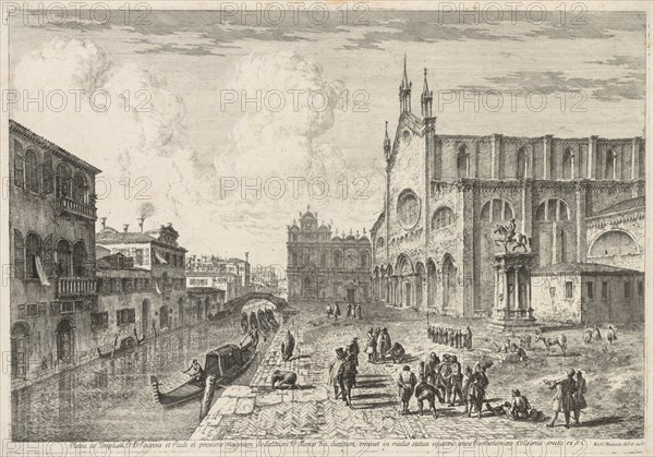 Views of Venice:  Campo S. S. Giovanni e Paolo, 1741. Michele Marieschi (Italian, 1710-1743). Etching