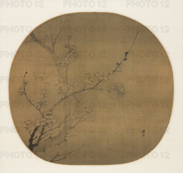 Plum Blossoms in Moonlight, first half of 14th century. Yan Hui (Chinese, active 1270-1310). Album leaf, ink on silk; image: 26 x 28.3 cm (10 1/4 x 11 1/8 in.); overall: 33.3 x 40.4 cm (13 1/8 x 15 7/8 in.).