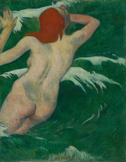 In the Waves (Dans les Vagues), 1889. Paul Gauguin (French, 1848-1903). Oil on fabric; framed: 123.8 x 106 x 7 cm (48 3/4 x 41 3/4 x 2 3/4 in.); unframed: 92.5 x 72.4 cm (36 7/16 x 28 1/2 in.).