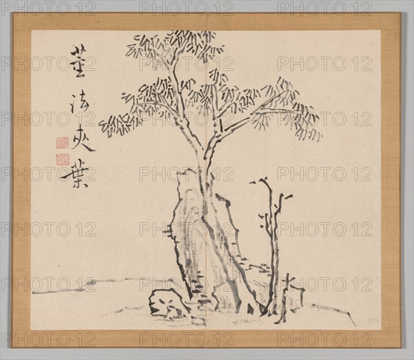 Double Album of Landscape Studies after Ikeno Taiga, Volume 1 (leaf 4), 18th century. Aoki Shukuya (Japanese, 1789). Pair of albums; ink, or ink and light color on paper; album, closed: 28.3 x 33 cm (11 1/8 x 13 in.).