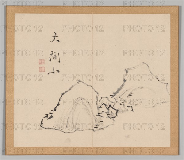 Double Album of Landscape Studies after Ikeno Taiga, Volume 1 (leaf 6), 18th century. Aoki Shukuya (Japanese, 1789). Pair of albums; ink, or ink and light color on paper; album, closed: 28.3 x 33 cm (11 1/8 x 13 in.).