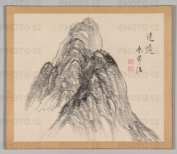 Double Album of Landscape Studies after Ikeno Taiga, Volume 2 (leaf 3), 18th century. Aoki Shukuya (Japanese, 1789). Pair of albums; ink, or ink and light color on paper; album, closed: 28.3 x 33 cm (11 1/8 x 13 in.).