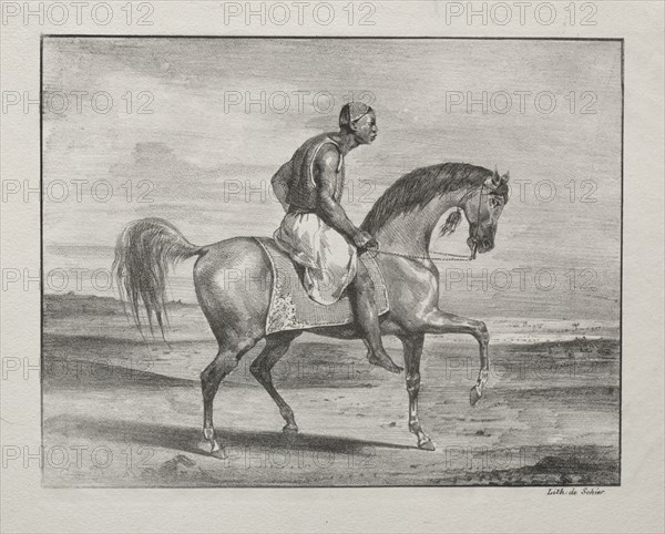 African on Horseback, 1823. Eugène Delacroix (French, 1798-1863). Lithograph; sheet: 25.5 x 29.1 cm (10 1/16 x 11 7/16 in.); image: 16.4 x 21.1 cm (6 7/16 x 8 5/16 in.)