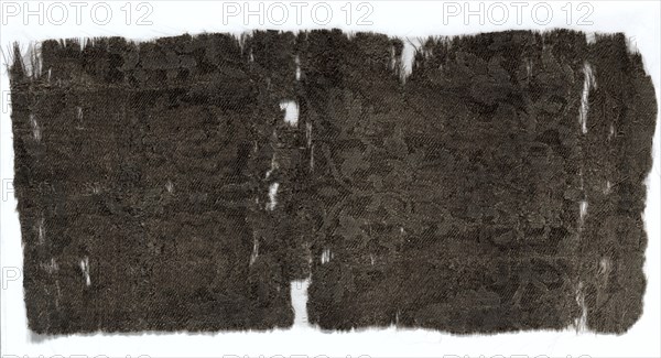 Silk Fragment, 1350-1399. Italy, mid or second half of 14th century. Lampas weave; silk and silver thread; overall: 37.5 x 17.5 cm (14 3/4 x 6 7/8 in.)