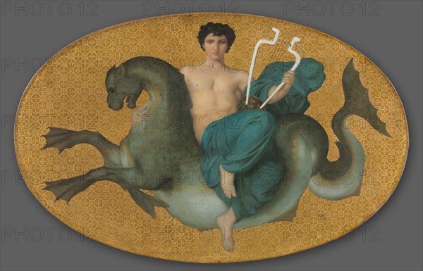 Arion on a Sea Horse and Bacchante on a Panther (pair), 1855. William Adolphe Bouguereau (French, 1825-1905). Oil on fabric; framed: 87.3 x 127 x 5.4 cm (34 3/8 x 50 x 2 1/8 in.); unframed: 71.3 x 111.8 cm (28 1/16 x 44 in.)