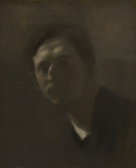 Armand Berton, c. 1891. Eugène Carrière (French, 1849-1906). Oil on fabric; framed: 62.2 x 54 x 7.6 cm (24 1/2 x 21 1/4 x 3 in.); unframed: 46 x 38 cm (18 1/8 x 14 15/16 in.)