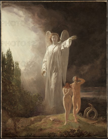 Expulsion of Adam and Eve, 1880s. John Faed (Scottish, 1820-1902). Oil on fabric; unframed: 91.3 x 70.7 cm (35 15/16 x 27 13/16 in.)