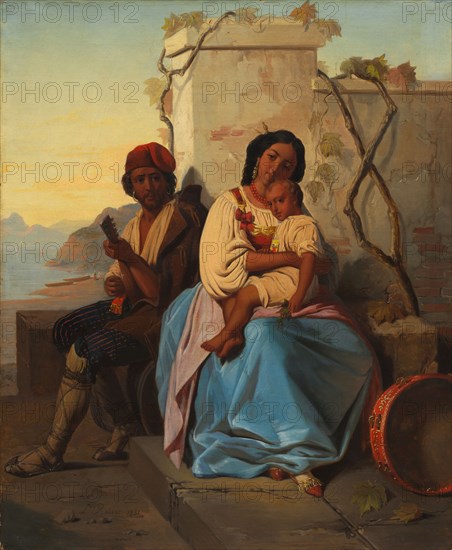 Italian Scene, not dated. Imitator of Léopold Robert (Swiss, 1794-1835). Oil on fabric; unframed: 55.5 x 46 cm (21 7/8 x 18 1/8 in.)