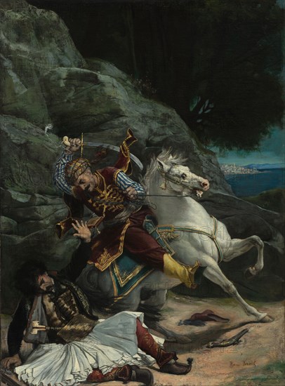 Combat of a Greek and a Turk, after 1835. Imitator of Horace Vernet (French, 1789-1863). Oil on fabric; unframed: 75 x 55 cm (29 1/2 x 21 5/8 in.)