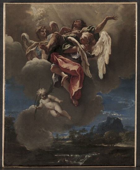 Study for "An Apotheosis of a Saint" (for San Bernardino dei Morti, Milan), c. 1695. Sebastiano Ricci (Italian, 1659-1734). Oil on canvas; framed: 96.5 x 81.9 x 6.4 cm (38 x 32 1/4 x 2 1/2 in.); unframed: 78.5 x 62.8 cm (30 7/8 x 24 3/4 in.).