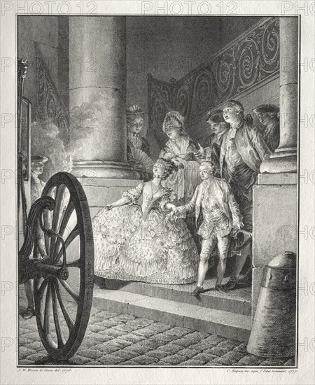 Rêtif de la Bretonne:  The Little Godparents, 1777. Jean-Michel the Younger Moreau (French, 1741-1814). Etching and engraving