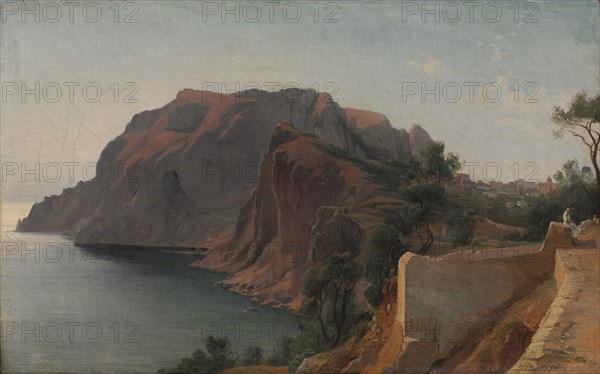 Capri, c. 1845. Jean Achille Benouville (French, 1815-1891). Oil on fabric; framed: 43 x 60 x 6 cm (16 15/16 x 23 5/8 x 2 3/8 in.); unframed: 28.1 x 44.7 cm (11 1/16 x 17 5/8 in.)