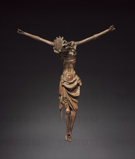 Crucified Christ, c. 1340-1350. Germany, Cologne, 14th century. Wood (walnut) once polychromed; overall: 41.6 x 36.9 cm (16 3/8 x 14 1/2 in.).