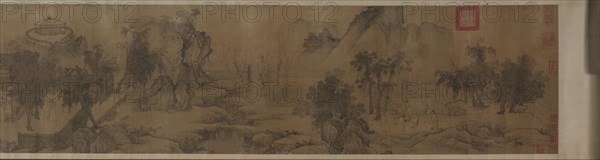 Tao Yuanming's Return Home, 1300s. China, Yuan dynasty (1271-1368). Handscroll, ink and slight color on silk; image: 34.6 x 566.4 cm (13 5/8 x 223 in.); overall: 37.7 x 1001.1 cm (14 13/16 x 394 1/8 in.).