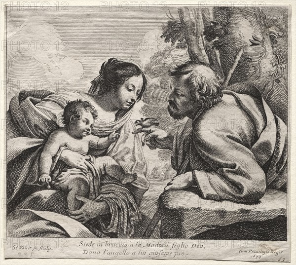 Holy Family, 1633. Simon Vouet (French, 1590-1649). Etching