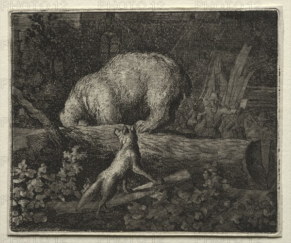 Reynard the Fox:  Trapping the Bear. Allart van Everdingen (Dutch, 1621-1675). Etching