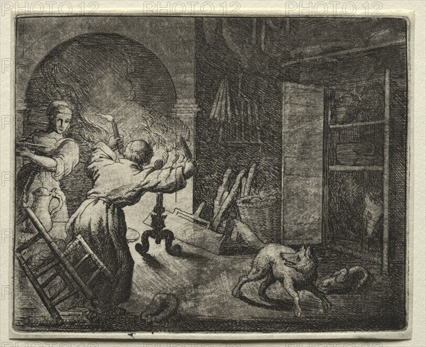 Reynard the Fox:  Reynard Steals a Capon. Allart van Everdingen (Dutch, 1621-1675). Etching