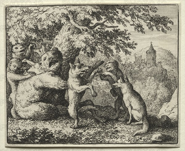 Reynard the Fox: Reynard Equipped for his Pilgrimage. Allart van Everdingen (Dutch, 1621-1675). Etching
