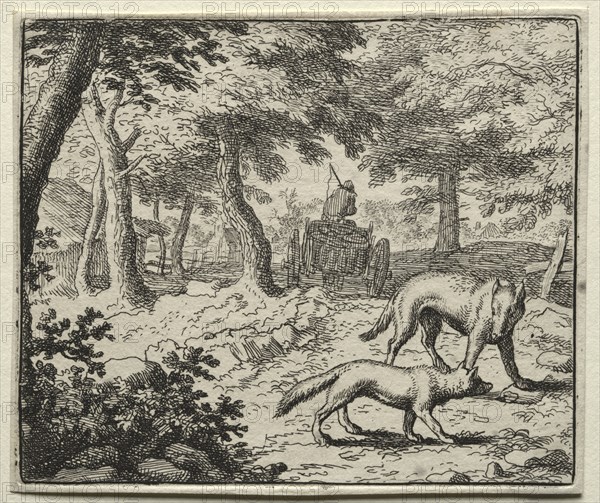 Reynard the Fox:  The Badger's Defense of Reynard. Allart van Everdingen (Dutch, 1621-1675). Etching