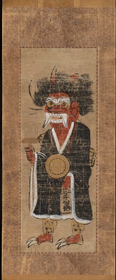 Demon Intoning the Name of the Buddha (Oni no nenbutsu), 1700s. Japan, Edo period (1615-1868). Hanging scroll, ink and color on paper; painting only: 59.2 x 22.1 cm (23 5/16 x 8 11/16 in.); including mounting: 126.4 x 33 cm (49 3/4 x 13 in.).