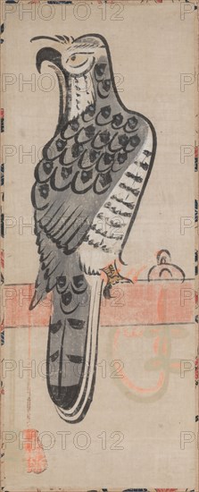 Falcon, 1615-1867. Japan, Edo period (1615-1868). Hanging scroll; ink and color on paper; painting only: 56.1 x 22.1 cm (22 1/16 x 8 11/16 in.); including mounting: 124.5 x 33.6 cm (49 x 13 1/4 in.)
