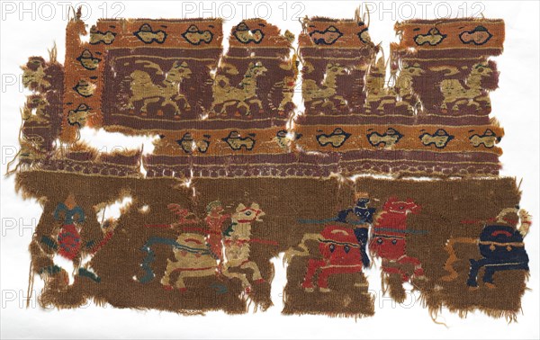 Fragment of a Tunic, 400s - 600s. Egypt, Byzantine period, 5th - 7th century. Tapestry weave; wool and linen; overall: 25.5 x 39.2 cm (10 1/16 x 15 7/16 in.)