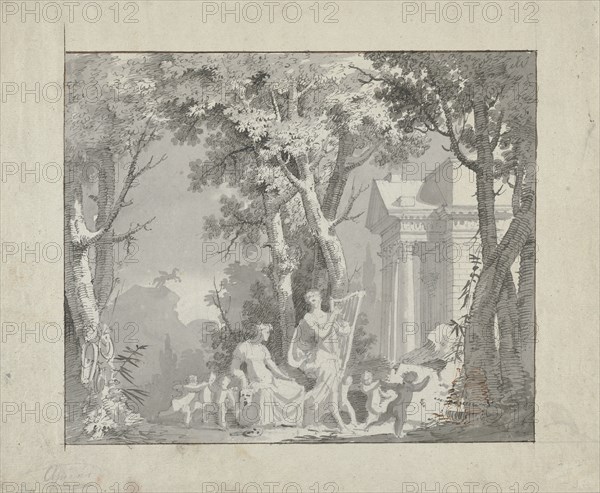 Classical Scene, 1775-1800. Circle of Francisco Vieira (Portuguese, 1765-1805). Pen and brown and gray ink with gray wash over pencil;