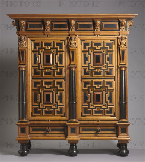 Wardrobe (Kast), c. 1625-50. Holland, 17th century. Oak with ebony and rosewood veneers; overall: 244.5 x 224.3 x 85.2 cm (96 1/4 x 88 5/16 x 33 9/16 in.).