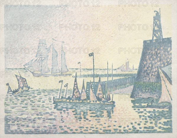 Evening, The Jetty at Vlissingen, 1898. Paul Signac (French, 1863-1935). Lithograph