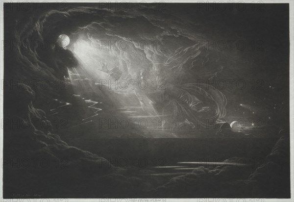 Paradise Lost:  The Creation of Light, 1824. John Martin (British, 1789-1854). Mezzotint