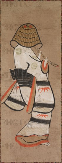 Woman as an Itinerant Monk: Onna Komuso (Otsu-e), late 1600s-early 1700s. Japan, Edo Period (1615-1868). Hanging scroll; ink and color on paper; painting only: 60.7 x 22.7 cm (23 7/8 x 8 15/16 in.); including mounting: 133.4 x 31.2 cm (52 1/2 x 12 5/16 in.).