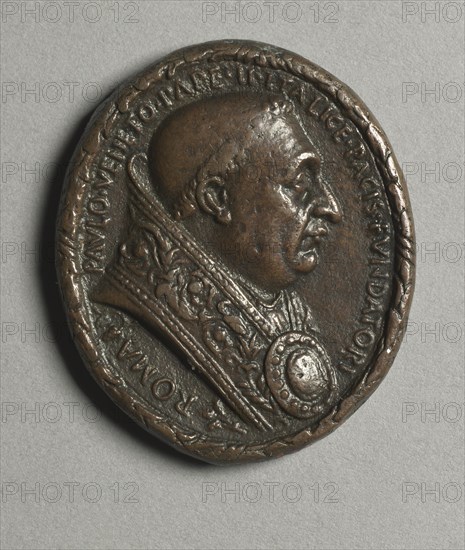 Portrait of Pope Paul II Barbo, c. 1468. Cristoforo di Geremia (Italian, active 1456-76). Bronze; overall: 4.2 x 3.7 cm (1 5/8 x 1 7/16 in.).